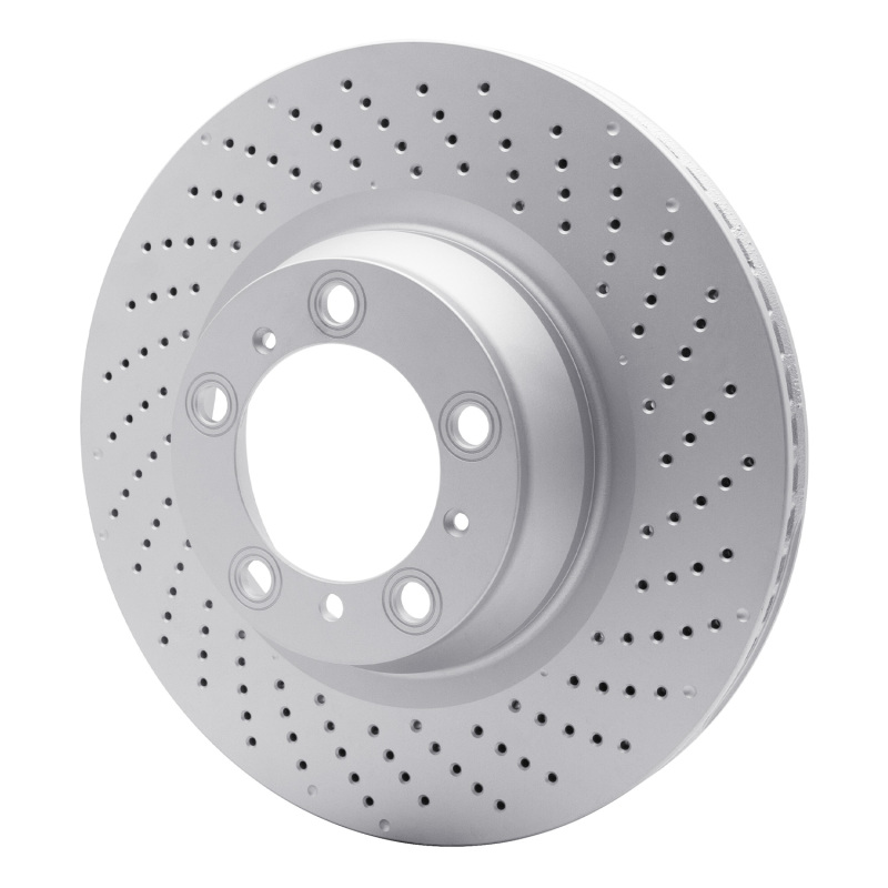 Porsche 911 Brake Rotor (1) - Rear Right - R1 Concepts - GeoSPEC Coated Rotor - Drilled - `07-`13